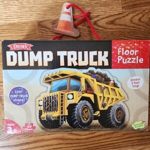 Shiny Dump Truck Floor Puzzle for Kids